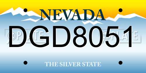 DGD8051 Nevada License Plate