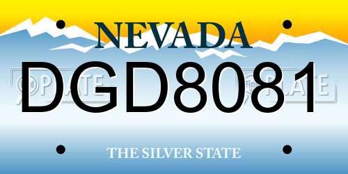 DGD8081 Nevada License Plate