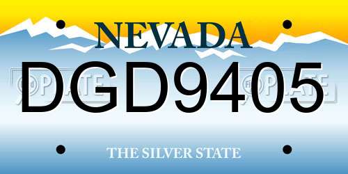 DGD9405 Nevada License Plate