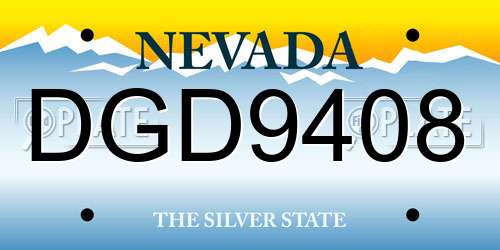 DGD9408 Nevada License Plate