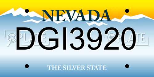 DGI3920 Nevada License Plate