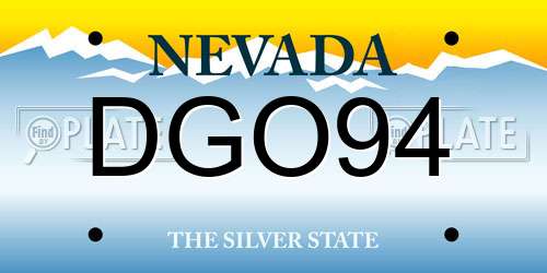 DGO94 Nevada License Plate