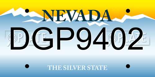 DGP9402 Nevada License Plate