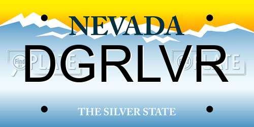 DGRLVR Nevada License Plate