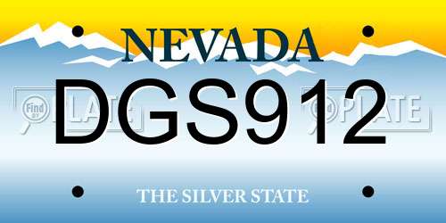 DGS912 Nevada License Plate