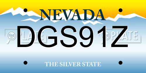 DGS91Z Nevada License Plate