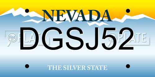 DGSJ52 Nevada License Plate