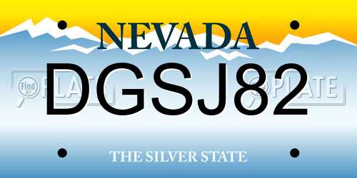 DGSJ82 Nevada License Plate