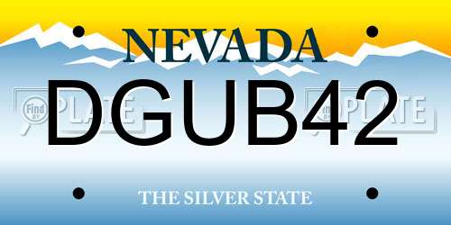 DGUB42 Nevada License Plate