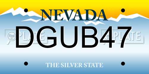 DGUB47 Nevada License Plate