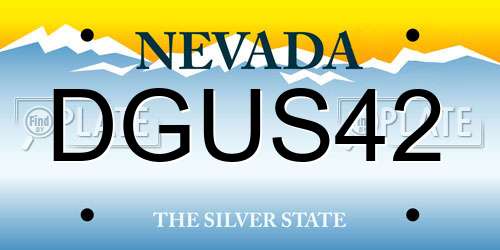 DGUS42 Nevada License Plate