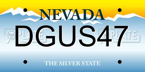 DGUS47 Nevada License Plate
