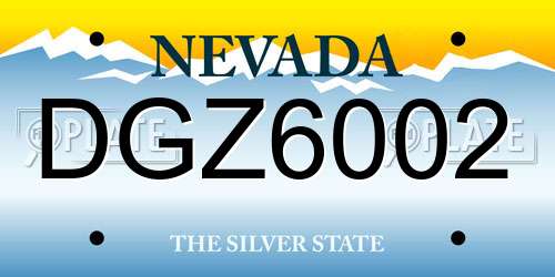DGZ6002 Nevada License Plate
