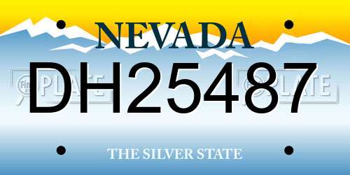 DH25487 Nevada License Plate