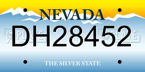DH28452 Nevada License Plate