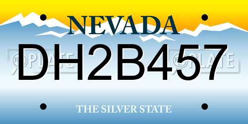 DH2B457 Nevada License Plate
