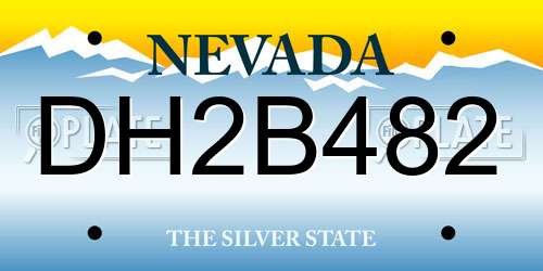 DH2B482 Nevada License Plate