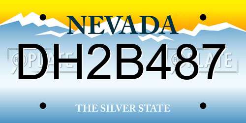 DH2B487 Nevada License Plate
