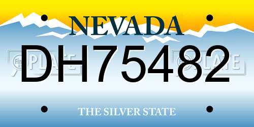 DH75482 Nevada License Plate