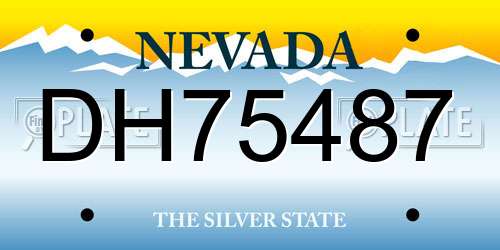 DH75487 Nevada License Plate