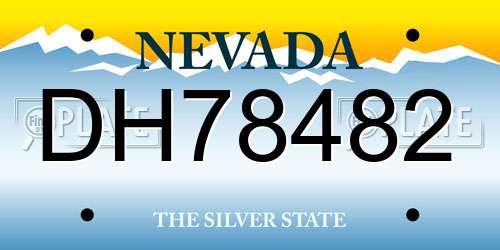 DH78482 Nevada License Plate