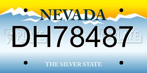DH78487 Nevada License Plate
