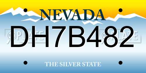 DH7B482 Nevada License Plate
