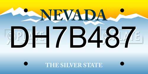 DH7B487 Nevada License Plate