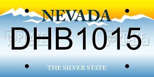DHB1015 Nevada License Plate
