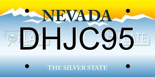 DHJC95 Nevada License Plate