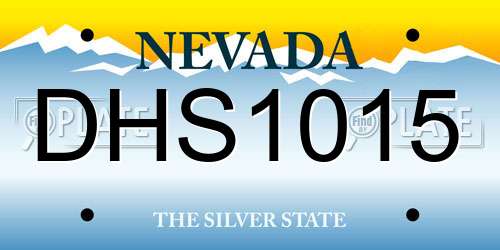 DHS1015 Nevada License Plate