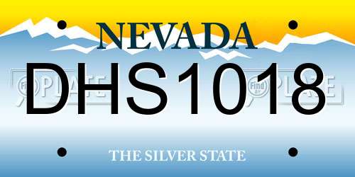 DHS1018 Nevada License Plate