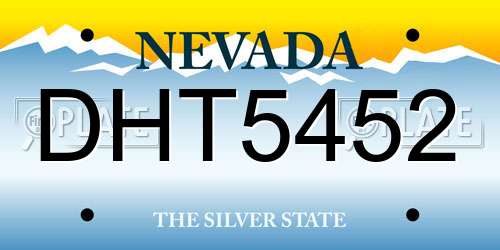 DHT5452 Nevada License Plate