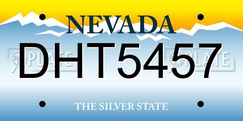 DHT5457 Nevada License Plate