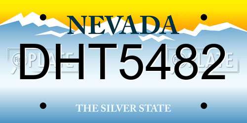 DHT5482 Nevada License Plate