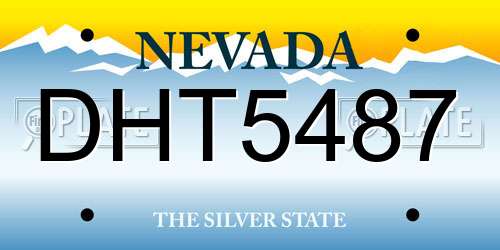 DHT5487 Nevada License Plate
