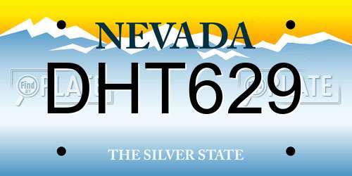 DHT629 Nevada License Plate