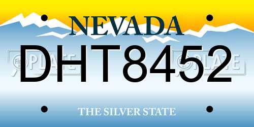 DHT8452 Nevada License Plate