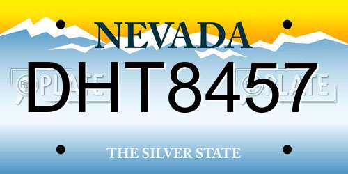 DHT8457 Nevada License Plate