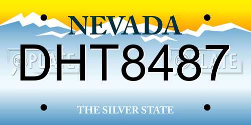 DHT8487 Nevada License Plate