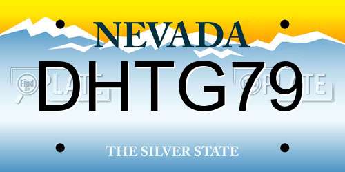 DHTG79 Nevada License Plate
