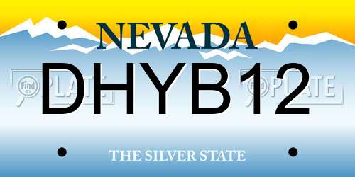 DHYB12 Nevada License Plate