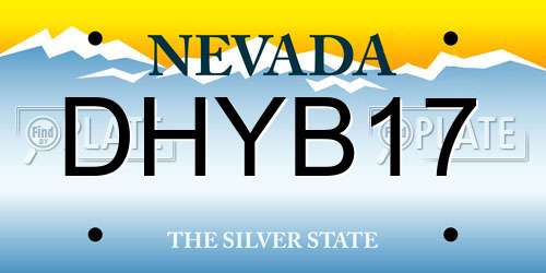 DHYB17 Nevada License Plate