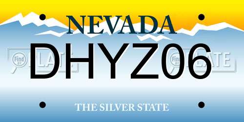DHYZ06 Nevada License Plate