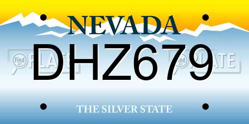 DHZ679 Nevada License Plate