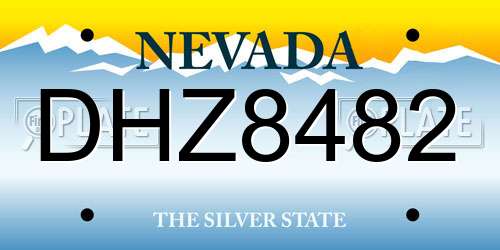 DHZ8482 Nevada License Plate