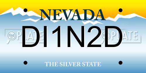 DI1N2D Nevada License Plate
