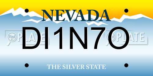 DI1N7O Nevada License Plate