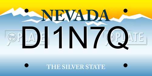 DI1N7Q Nevada License Plate