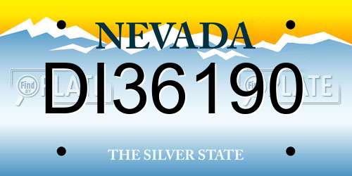 DI36190 Nevada License Plate